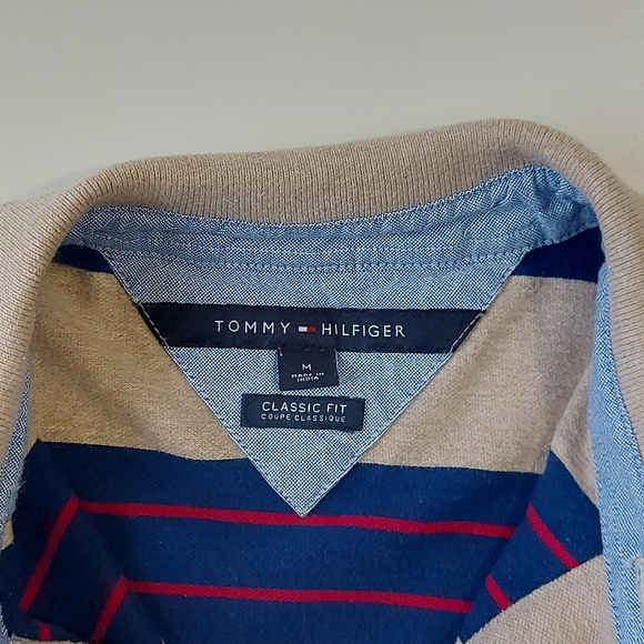 Tommy Hilfiger 👌 Classic Fit Stripped Polo Medium - Picture 5 of 13